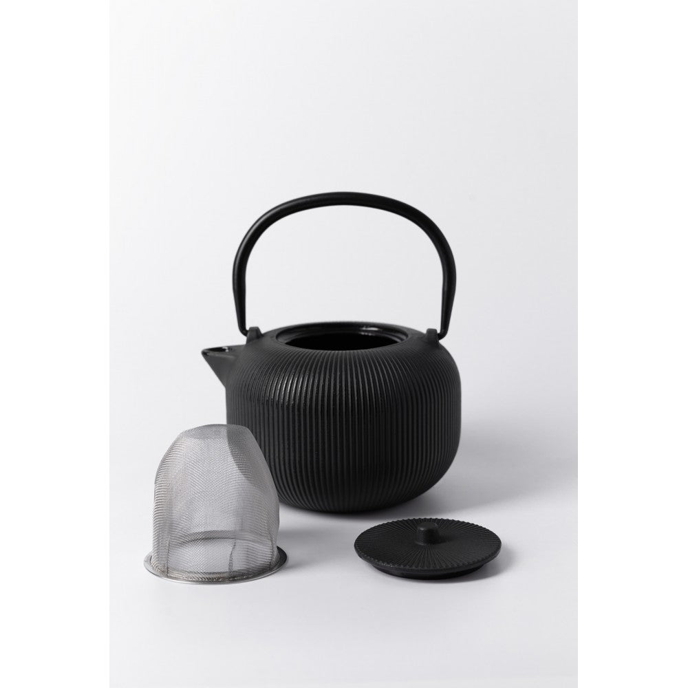 Ceainic infusor Sebastiano, fonta, negru, 1 litru