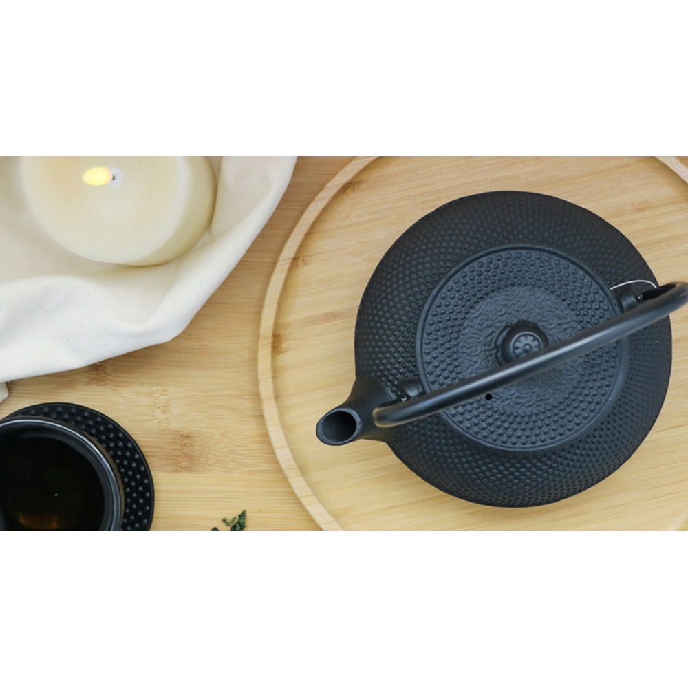 Ceainic Japanese Iron, fonta, negru, 0.8 litri