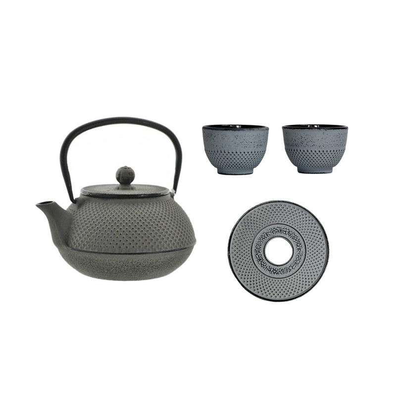 Set ceainic si 2 cani Gray Namura, fonta, gri, 0.8 l