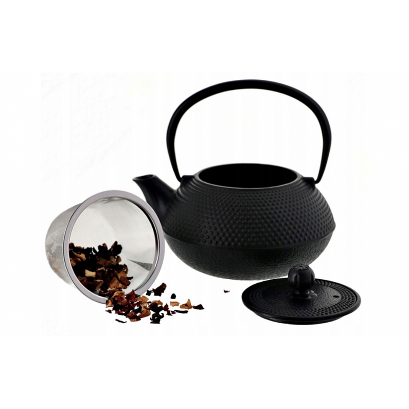 Set ceainic si 2 cani Black Namura, fonta, negru, 0.8 l