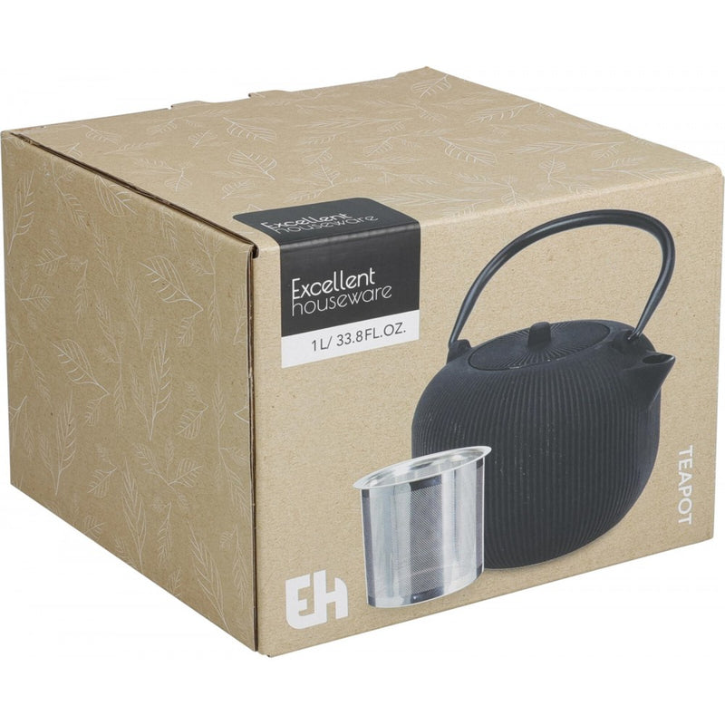 Ceainic Thornaby, fonta, negru, 1 litru, cu infusor