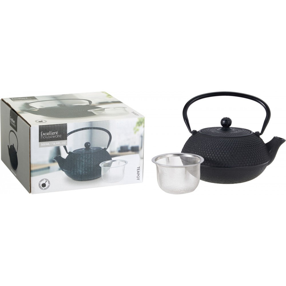 Ceainic Eh Grulin, fonta, negru, 500 ml