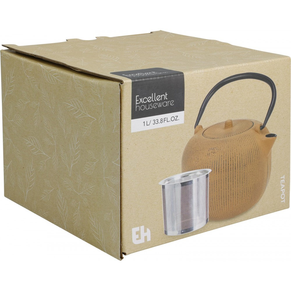 Ceainic Thornaby, fonta, maro, 1 litru, cu infusor