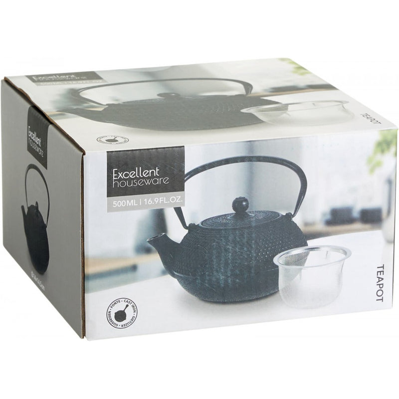 Ceainic Eh Grulin, fonta, negru, 500 ml