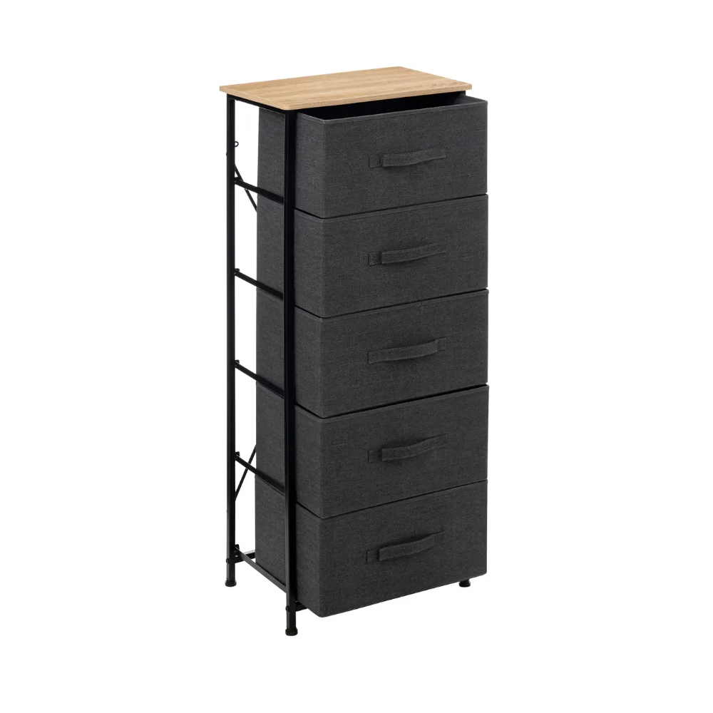 Comoda Gerda, cadru metalic, sertare poliester, 45 x D 30 x H 114 cm, 6 kg