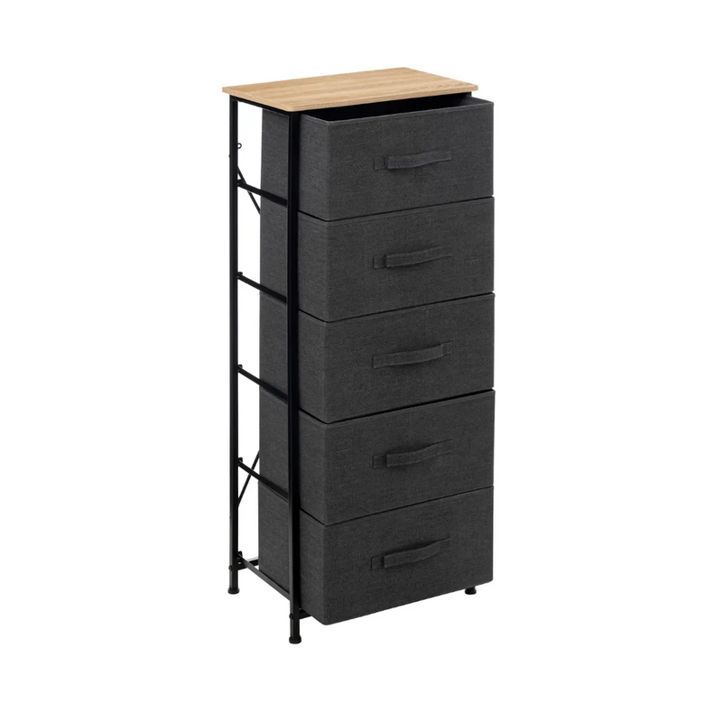 Comoda Gerda, cadru metalic, sertare poliester, 45 x D 30 x H 114 cm, 6 kg