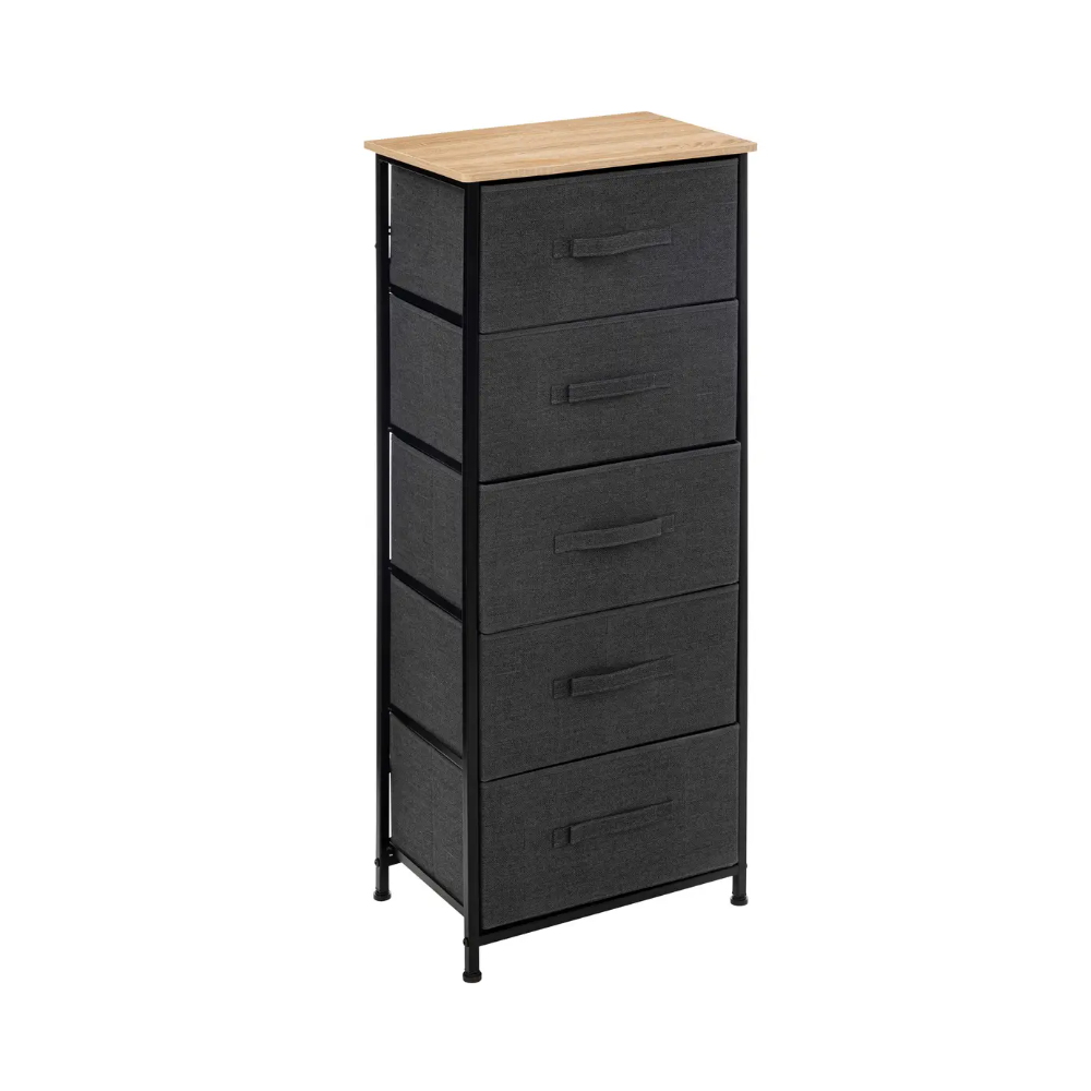 Comoda Gerda, cadru metalic, sertare poliester, 45 x D 30 x H 114 cm, 6 kg