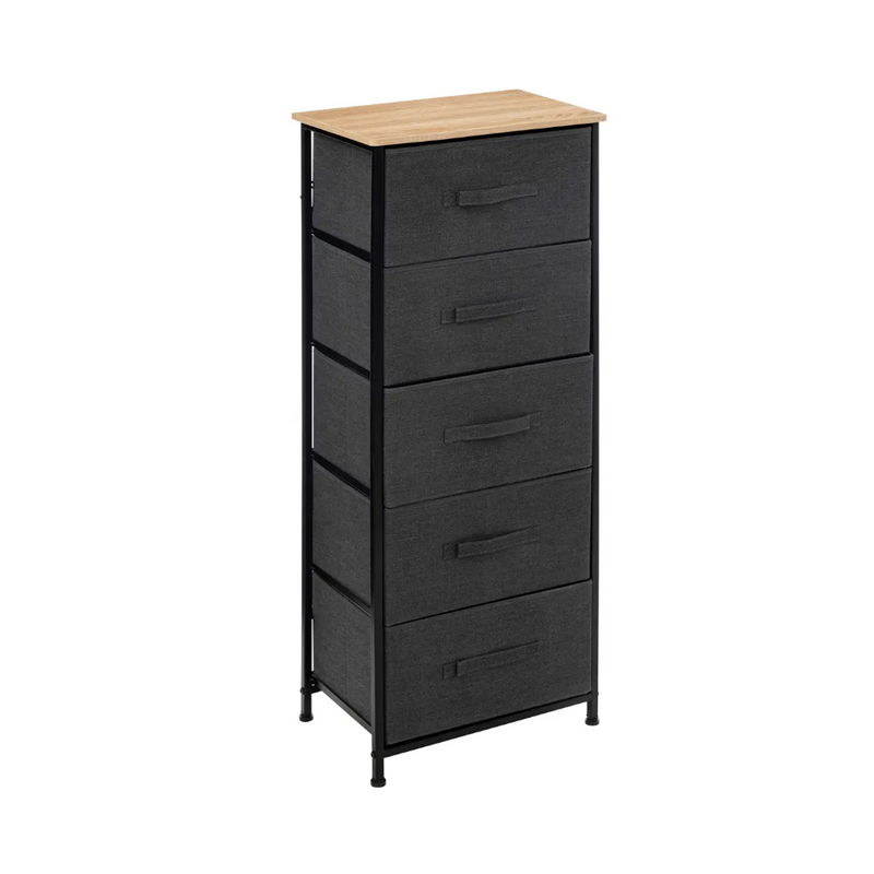 Comoda Gerda, cadru metalic, sertare poliester, 45 x D 30 x H 114 cm, 6 kg