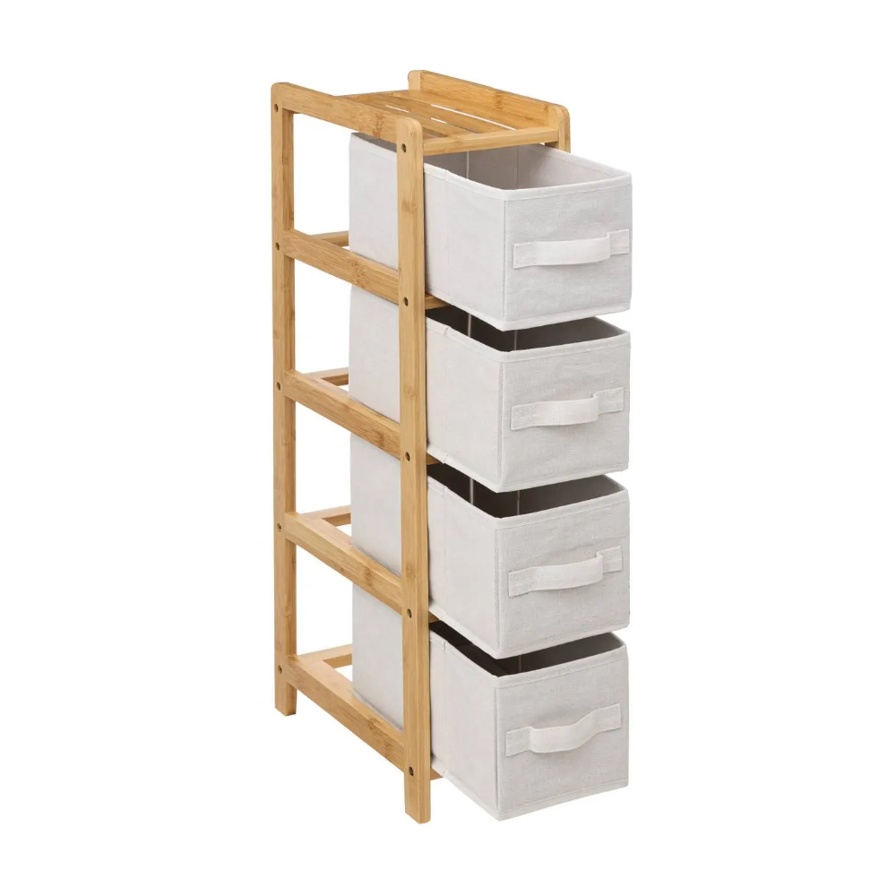Comoda Tidy Box, cadru bambus, 33 x 19 x 78.2 cm
