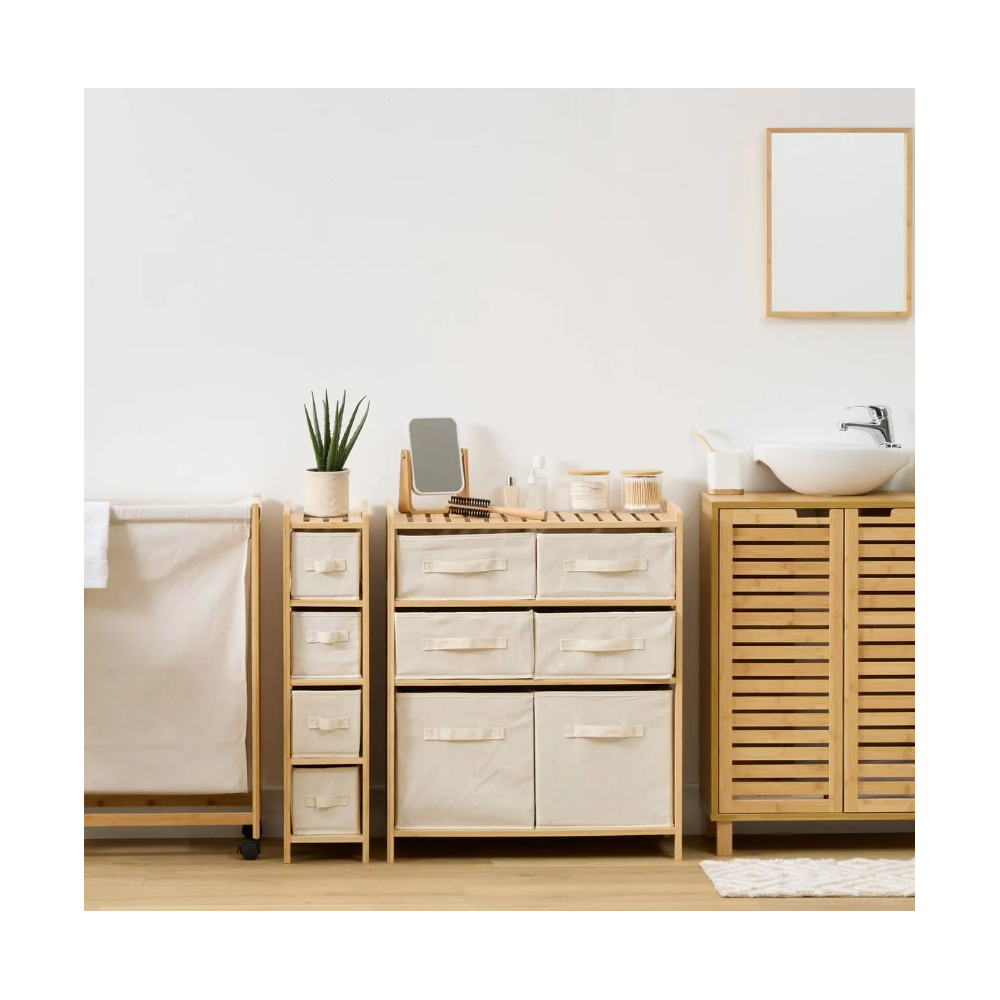 Comoda Tidy Maxi Box, cadru bambus, 66 x 33 x 78.5 cm