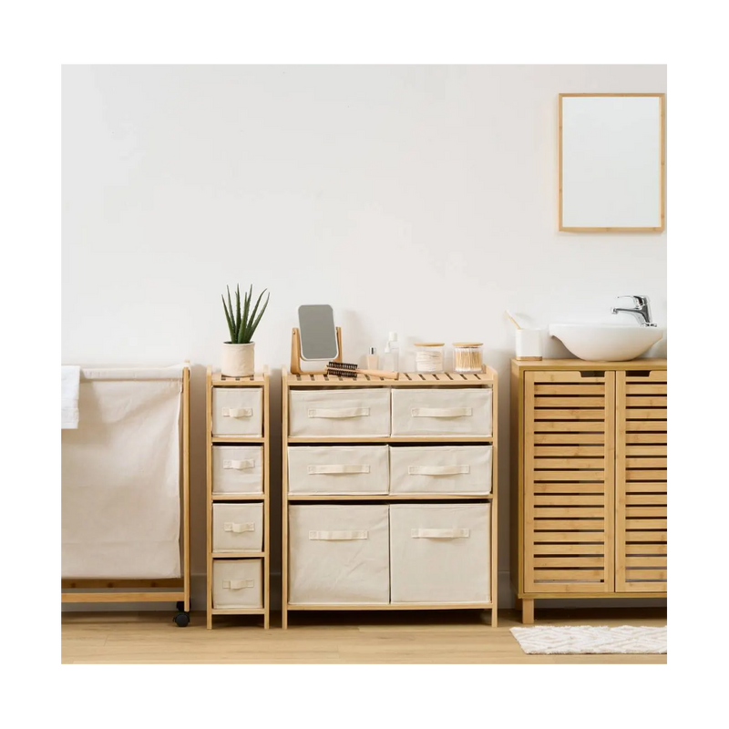 Comoda Tidy Maxi Box, cadru bambus, 66 x 33 x 78.5 cm