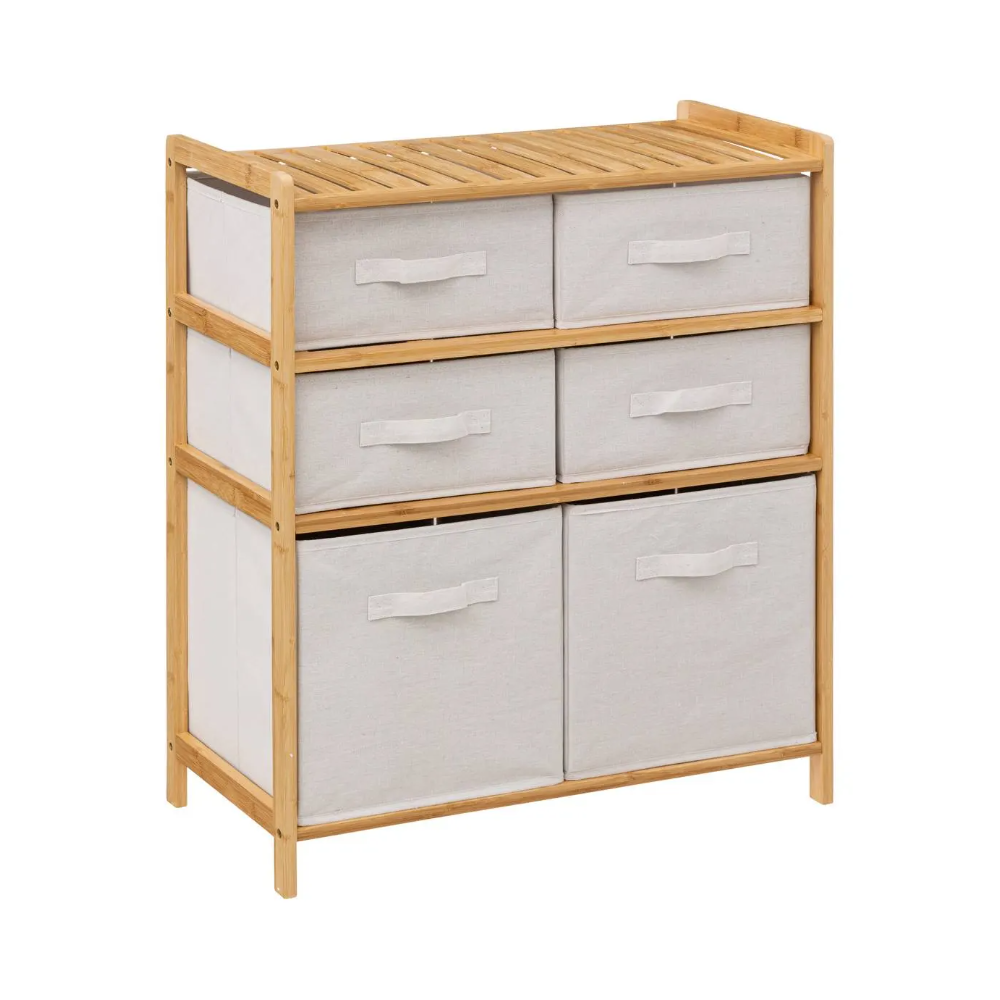 Comoda Tidy Maxi Box, cadru bambus, 66 x 33 x 78.5 cm