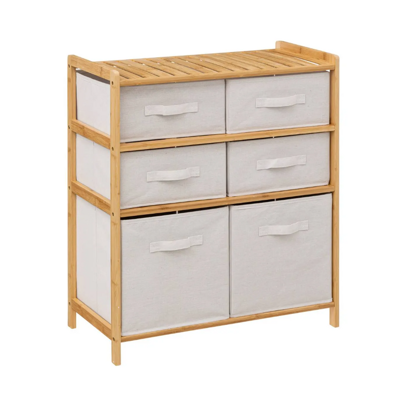Comoda Tidy Maxi Box, cadru bambus, 66 x 33 x 78.5 cm