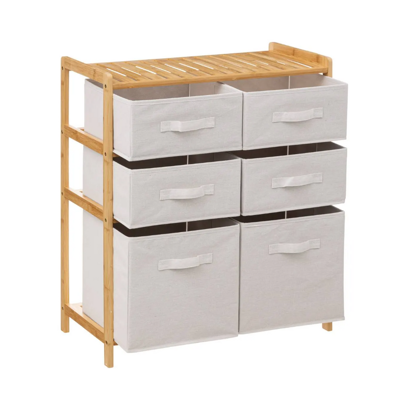 Comoda Tidy Maxi Box, cadru bambus, 66 x 33 x 78.5 cm
