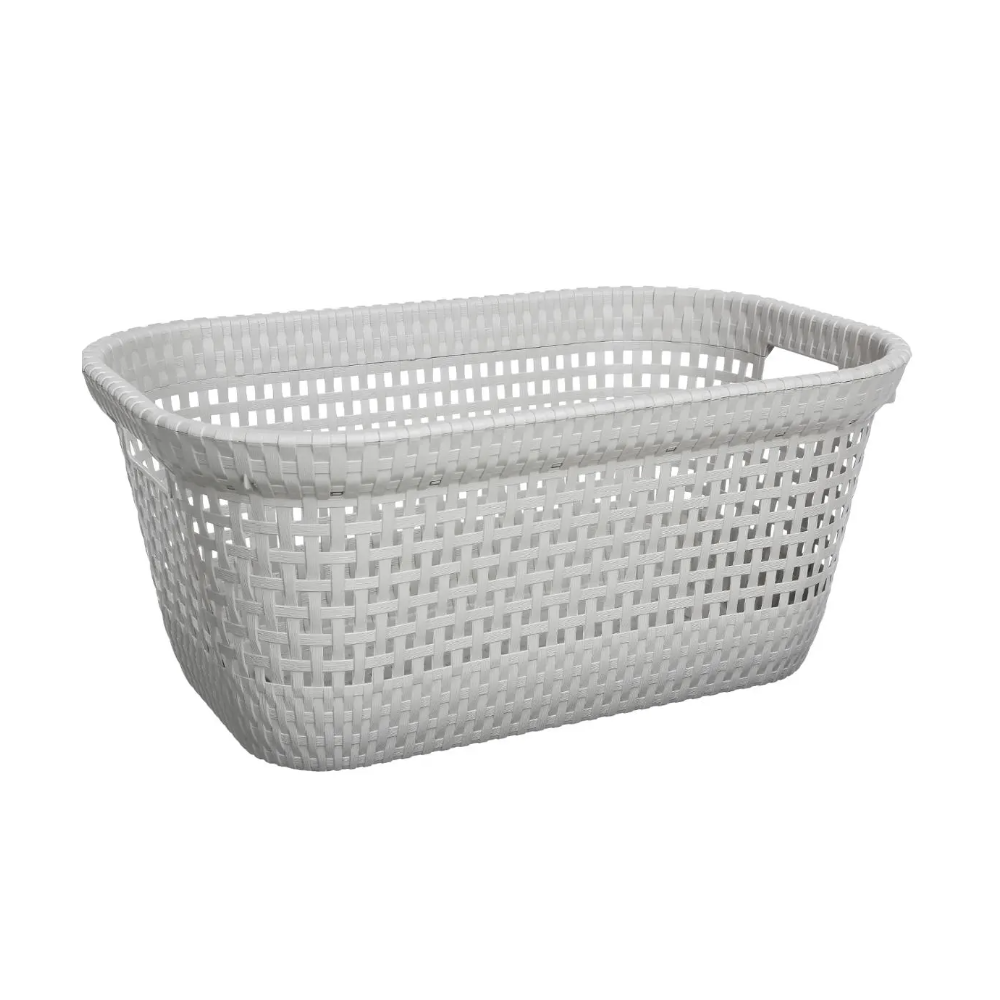 Cos de rufe Rattan Gri deschis, plastic, 60 x 40 x 26 cm, 45 litri