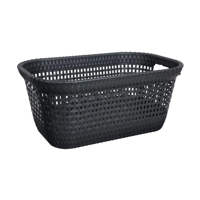 Cos de rufe Rattan Gri antracit, plastic, 60 x 40 x 26 cm, 45 litri