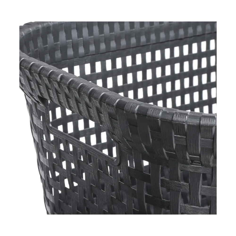 Cos de rufe Rattan Gri antracit, plastic, 60 x 40 x 26 cm, 45 litri
