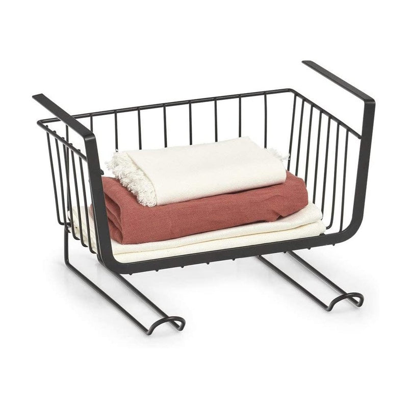Cos depozitare raft Zeller Extra, metalic, negru, 31x26x19 cm