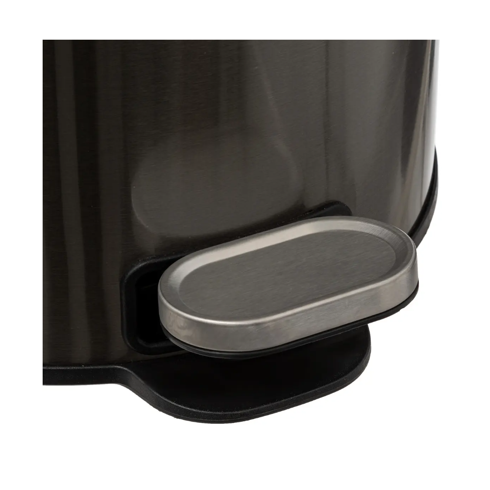 Cos gunoi cu pedala Delta, metalic, negru fume, 30 litri, 31,5 x 31,5 x H62 cm