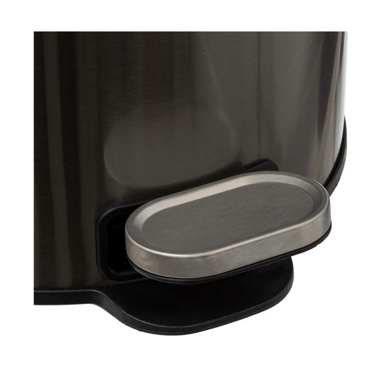 Cos gunoi cu pedala Delta, metalic, negru fume, 30 litri, 31,5 x 31,5 x H62 cm