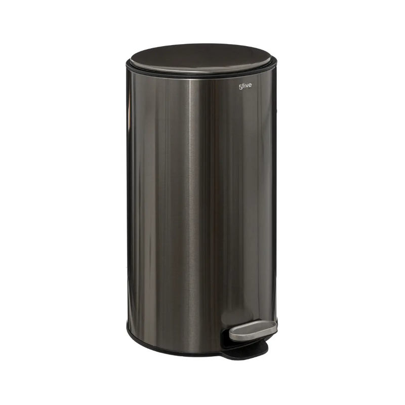 Cos gunoi cu pedala Delta, metalic, negru fume, 30 litri, 31,5 x 31,5 x H62 cm