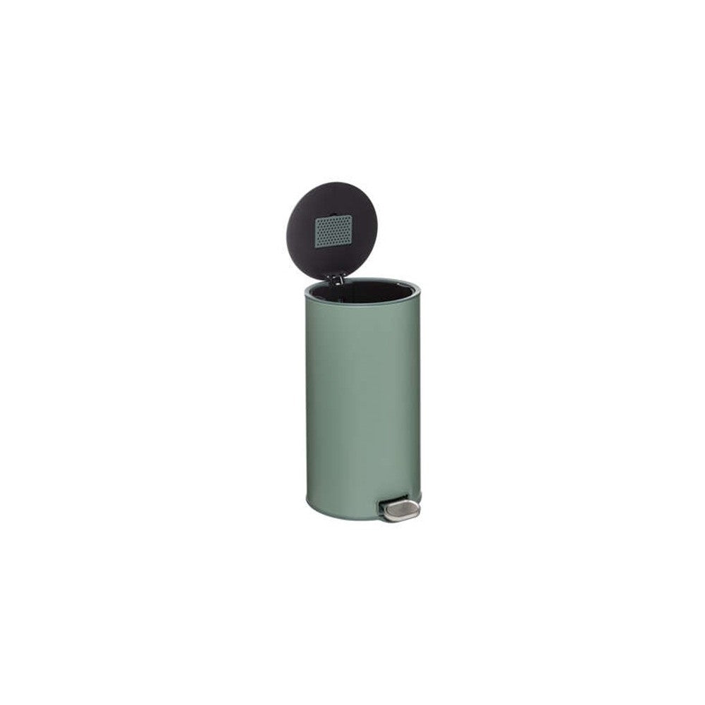 Cos gunoi cu pedala Delta, metalic, verde, 30 litri, 31,5 x 31,5 x 62 cm
