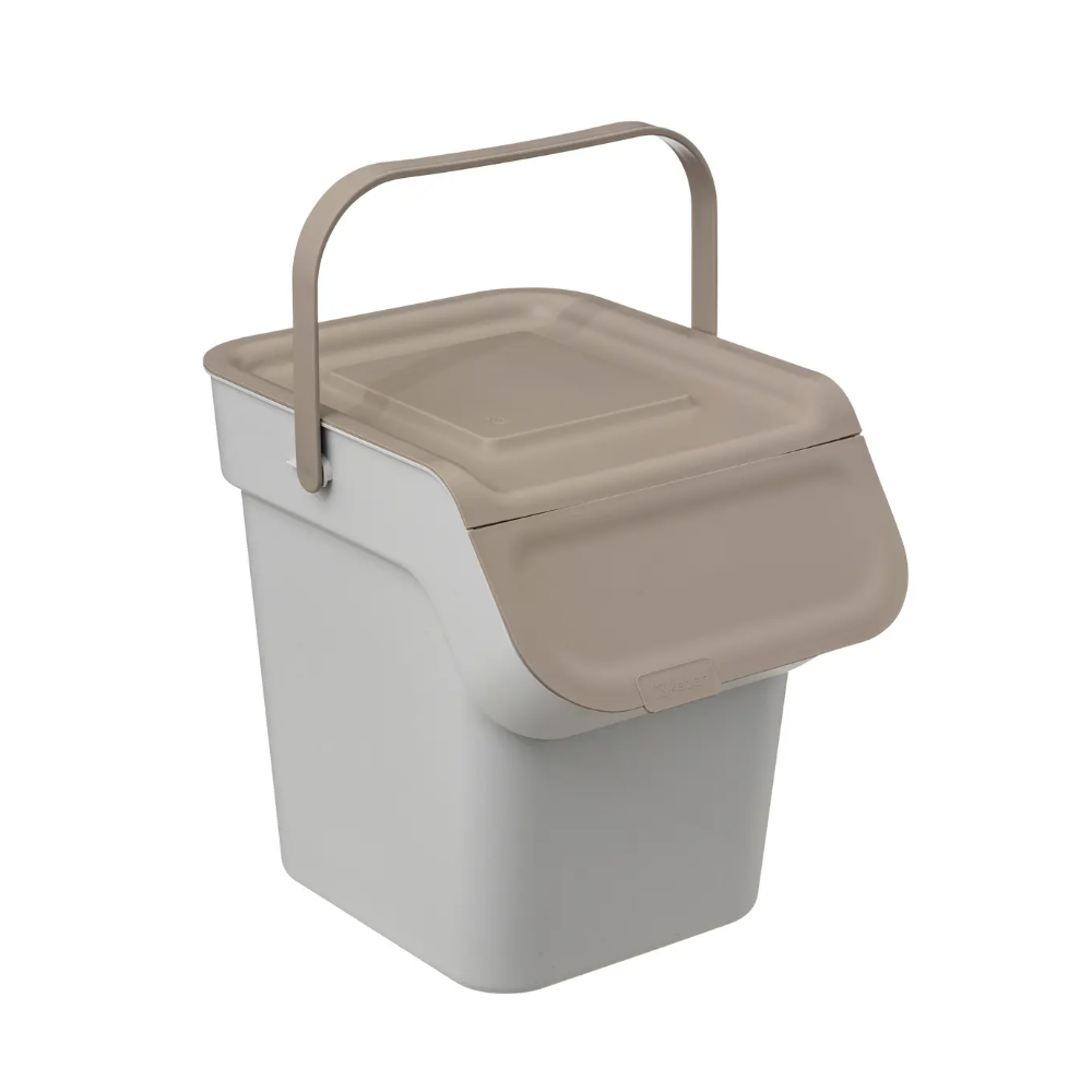 Cos gunoi sortare Nyborg, plastic, bej, 20 litri, 28,5 x 31 x 34 cm