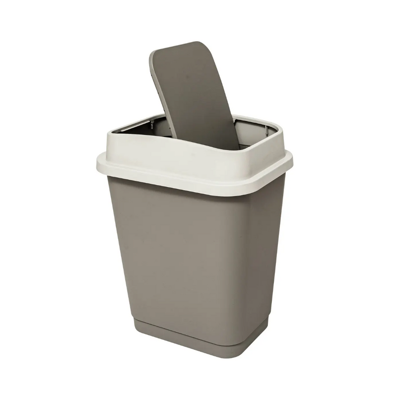 Cos gunoi Uvelse, bej, plastic, 10 litri, 25 x 20 x H. 33 cm