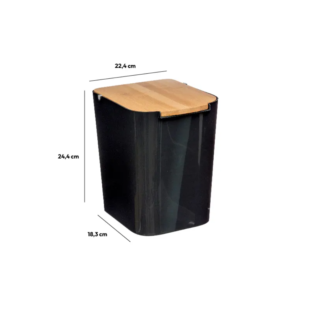 Cos gunoi Natureo Black, plastic, 5 litri