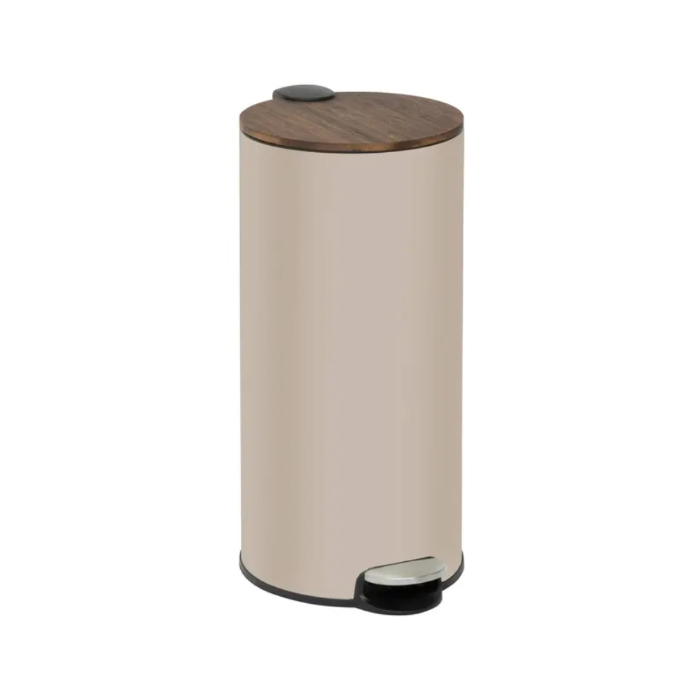 Cos gunoi Mdern creme, rotund, metal, cu pedala, 29.2 x D. 37.7 x H. 59.5 cm