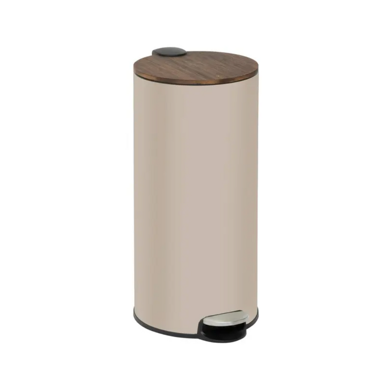 Cos gunoi Mdern creme, rotund, metal, cu pedala, 29.2 x D. 37.7 x H. 59.5 cm