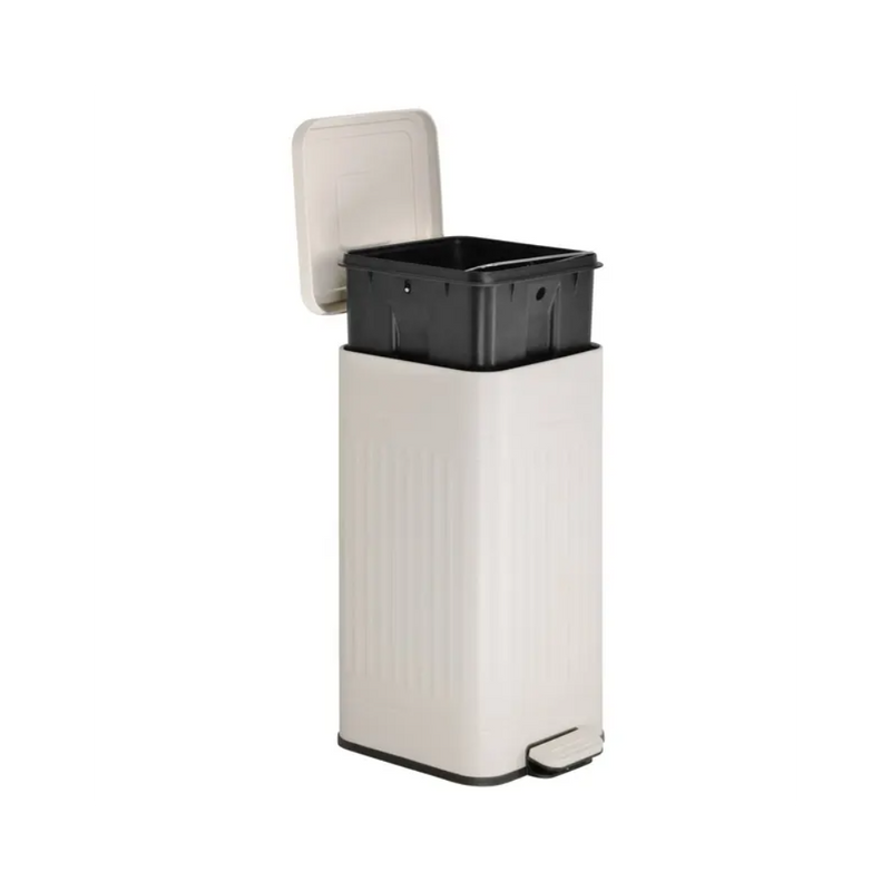 Cos Gunoi Nova Creme, metal, cu pedala, 35 x D. 27 x H. 58 cm
