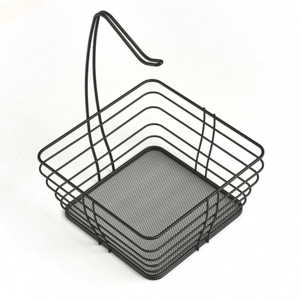Cos fructiera, Zeller, metal, negru, 26 x 26 x 36 cm