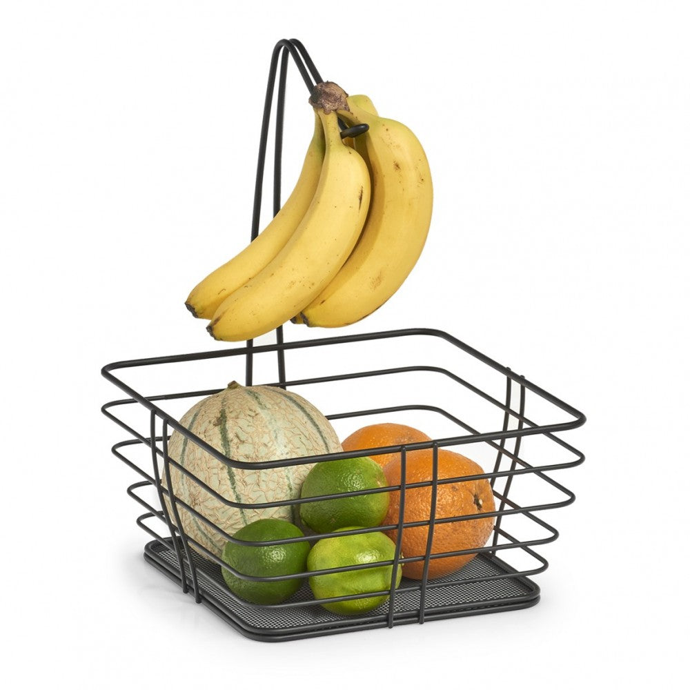 Cos fructiera, Zeller, metal, negru, 26 x 26 x 36 cm
