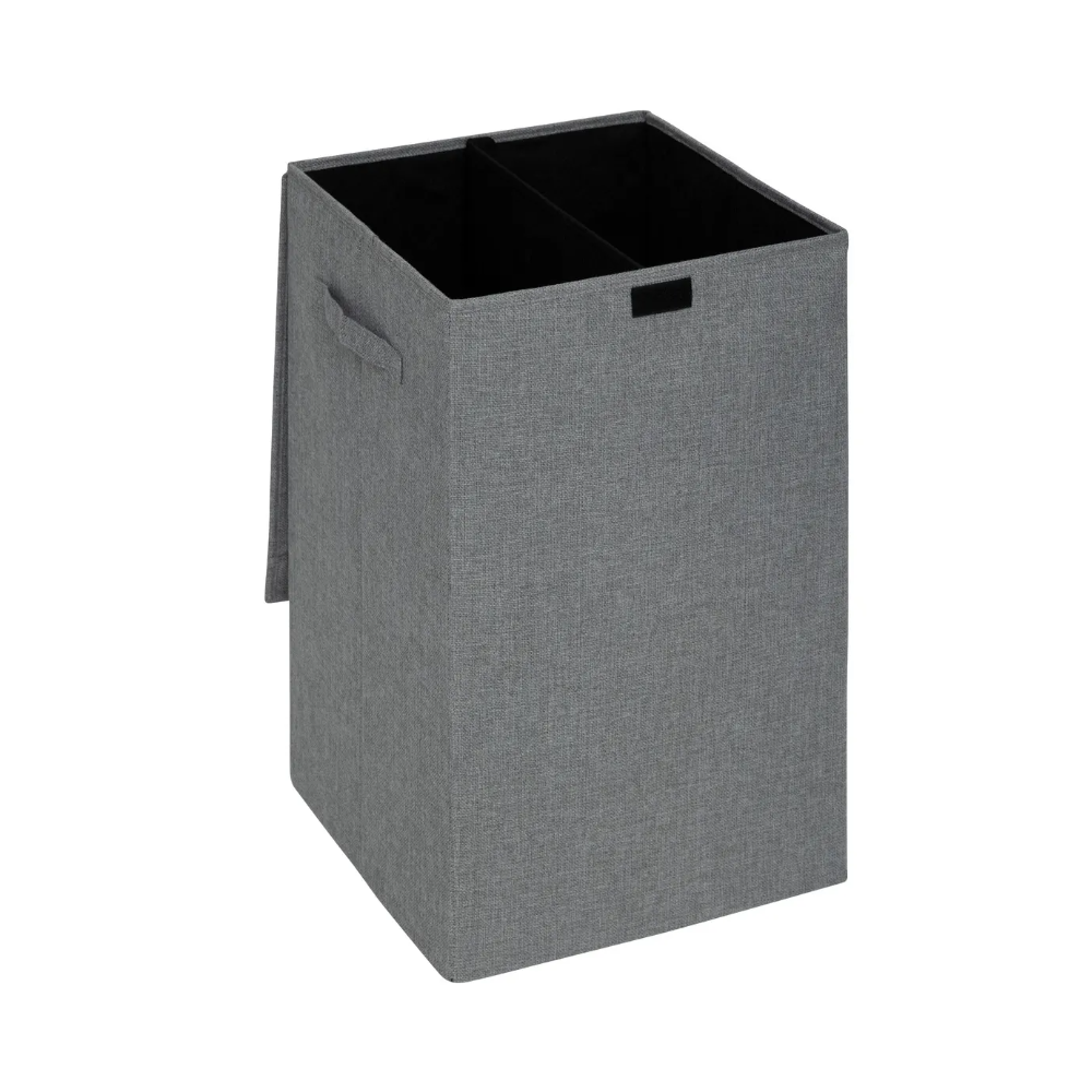 Cos rufe Concret Gri, poliester, 37 x 36.5 x H 60 cm, 74 litri, 2 compartimente