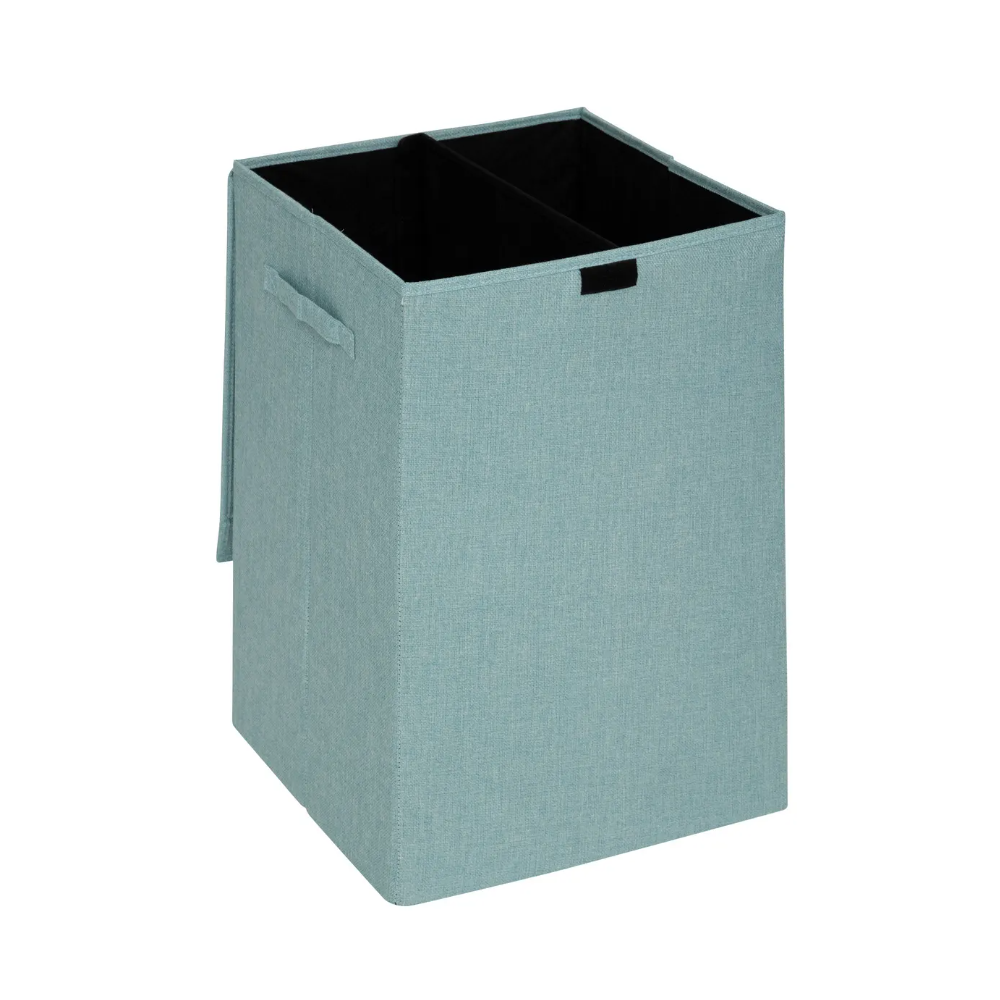 Cos rufe Concret albastru, poliester, 37 x 36.5 x H 60 cm, 74 litri, 2 compartimente