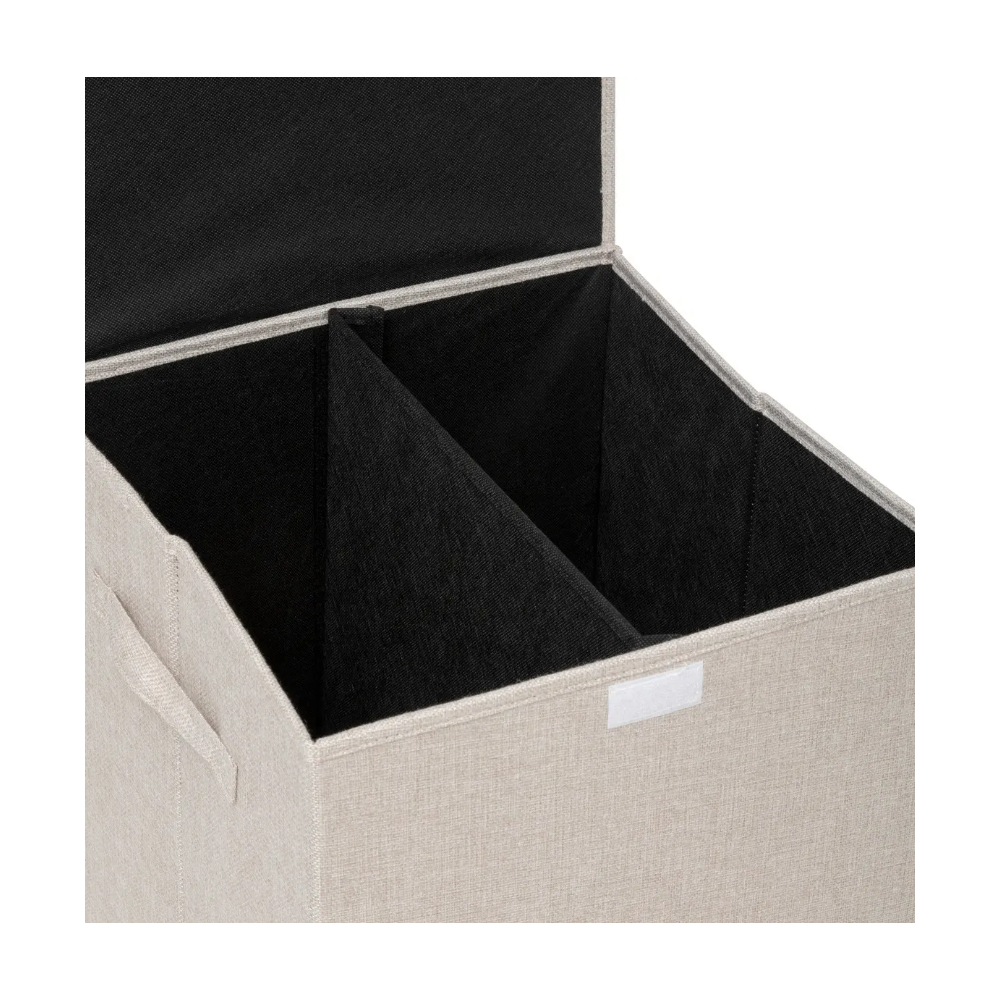 Cos rufe Concret Crem, poliester, 37 x 36.5 x H 60 cm, 74 litri, 2 compartimente