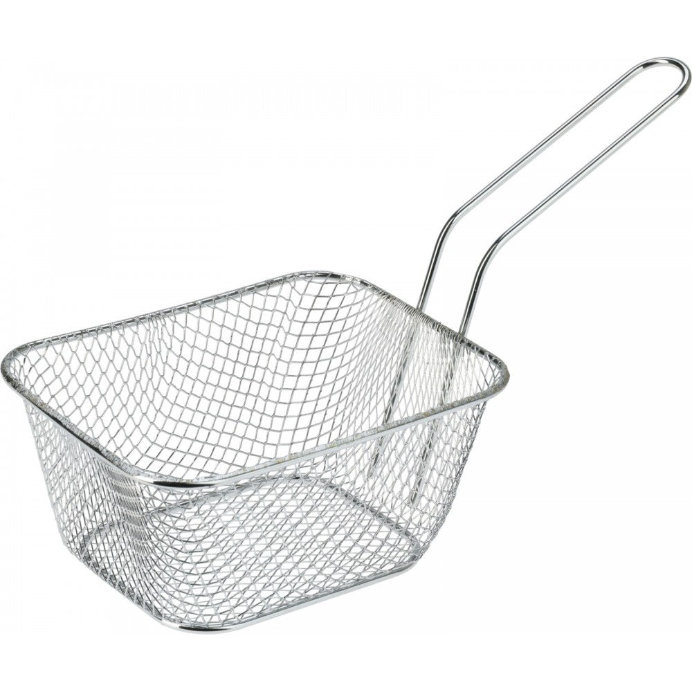 Cos servire cartofi Silver, otel cromat, 14x10x7 cm, maner 10 cm