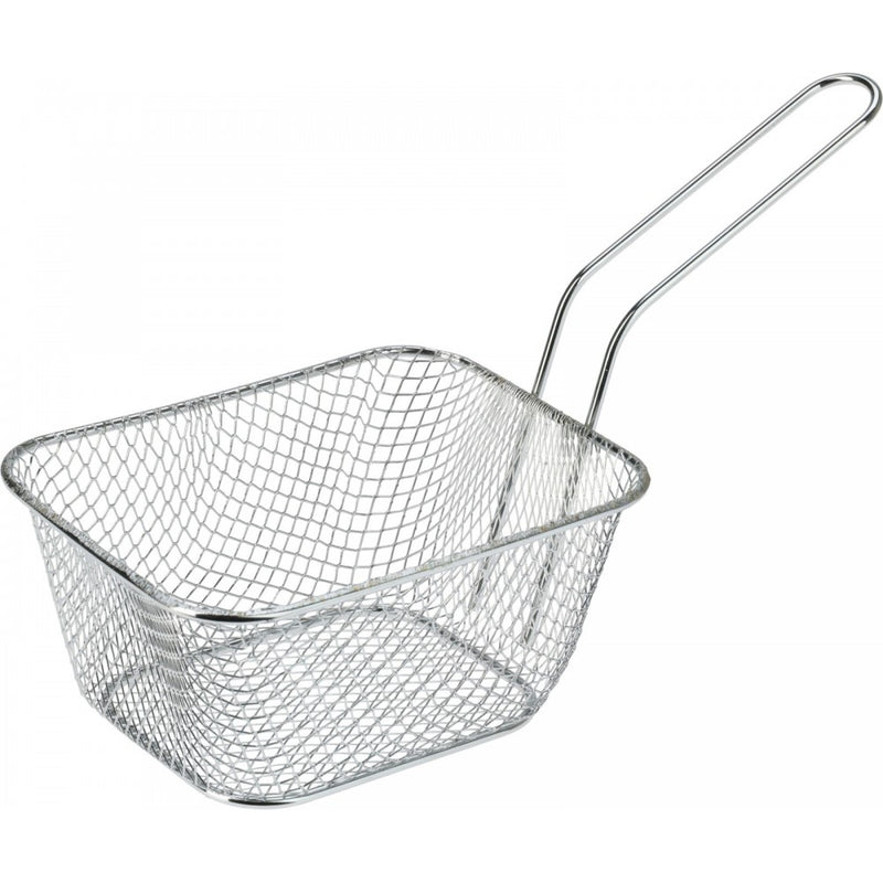 Cos servire cartofi Silver, otel cromat, 14x10x7 cm, maner 10 cm