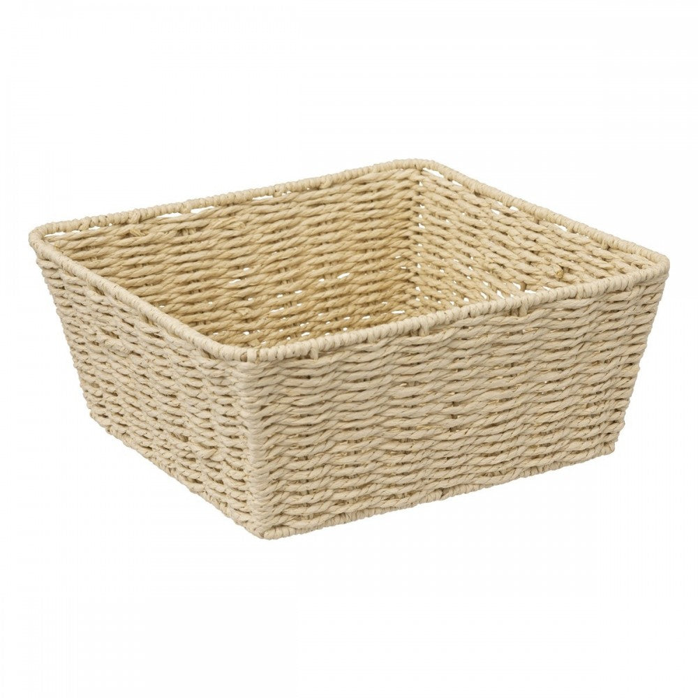 Cos servire Kord, celuloza, patrat, otel, crem, 27.5x11 cm