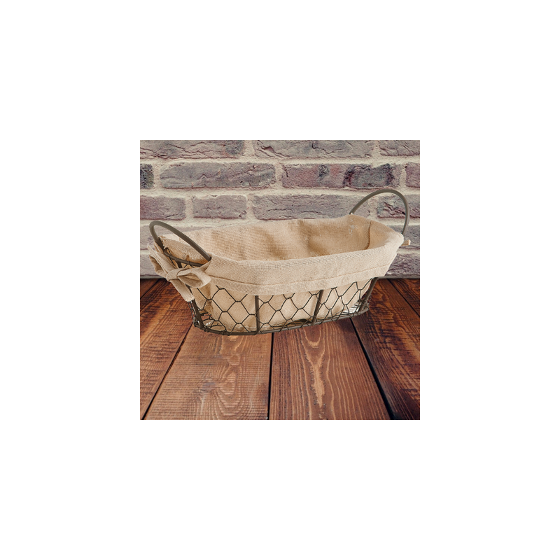 Cos servire paine Country, meta+textil, 26 x 17 x 9 cm