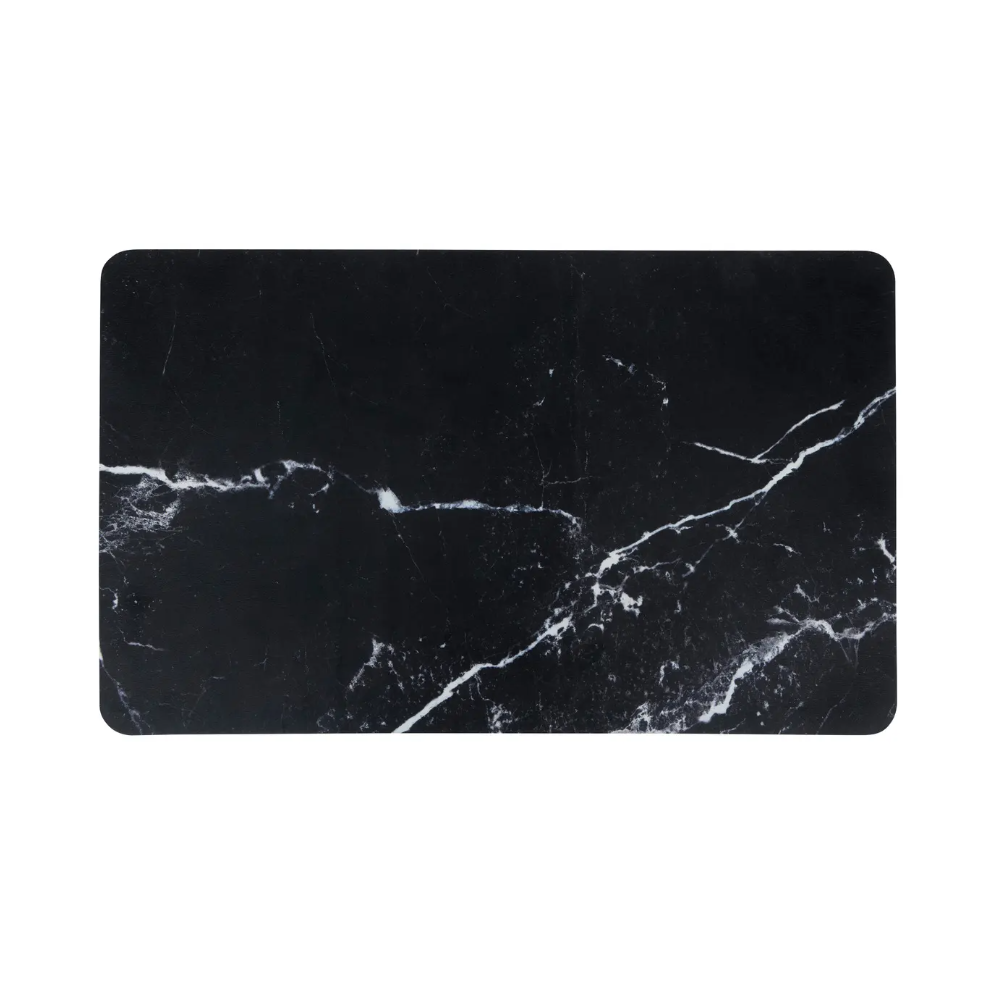 Covoras absorbant baie, Black marble, latex, 75 x D. 45 x H. 0.4 cm