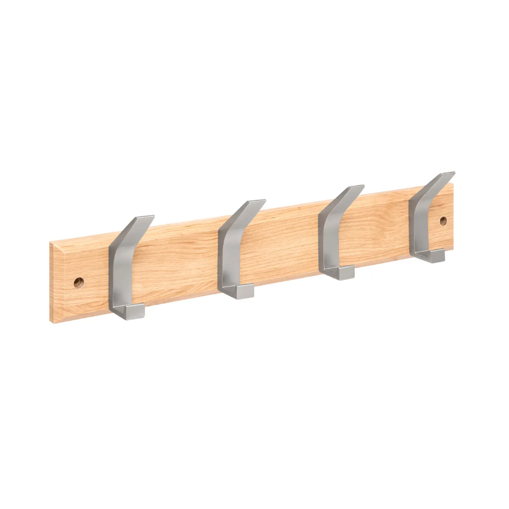 Cuier perete Ziny Gray, mdf, 4 carlige, 45 x 6.5 x H 10 cm