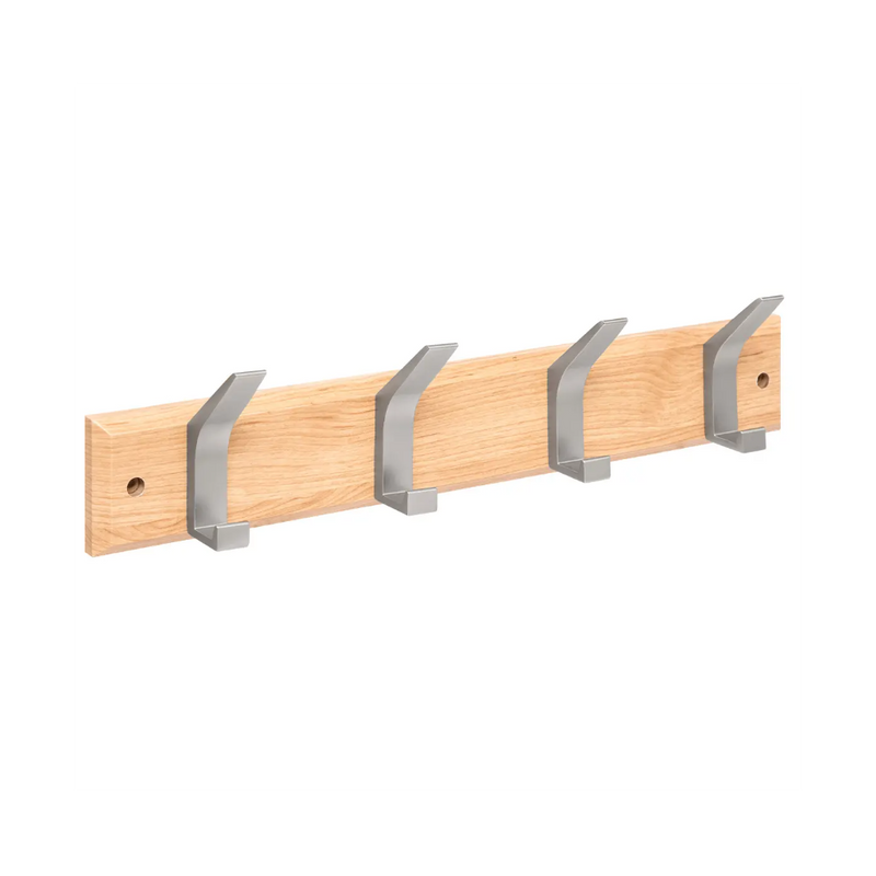 Cuier perete Ziny Gray, mdf, 4 carlige, 45 x 6.5 x H 10 cm
