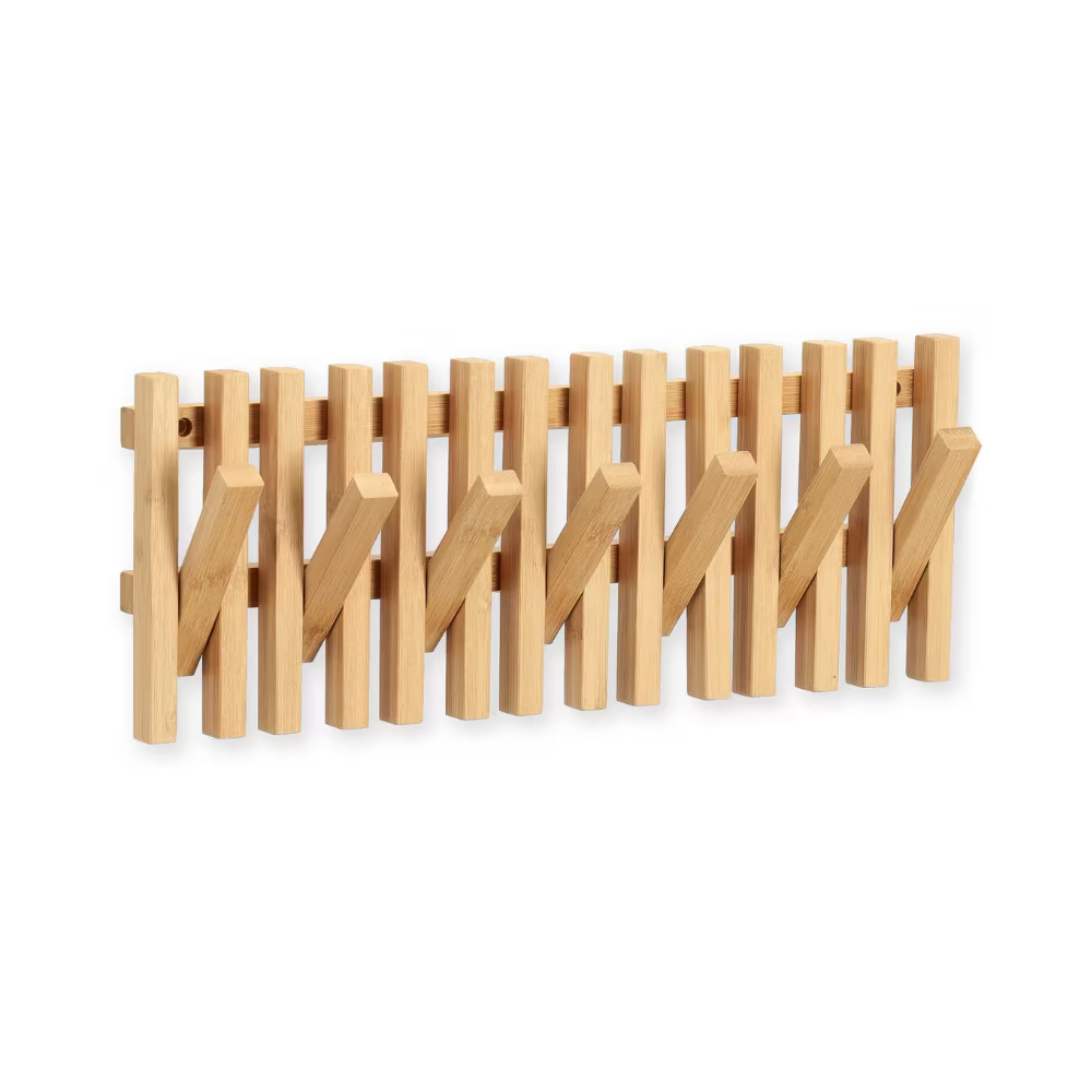 Cuier bambus Hawai, 7 carlige, 41.5 x 3.5 x 16 cm