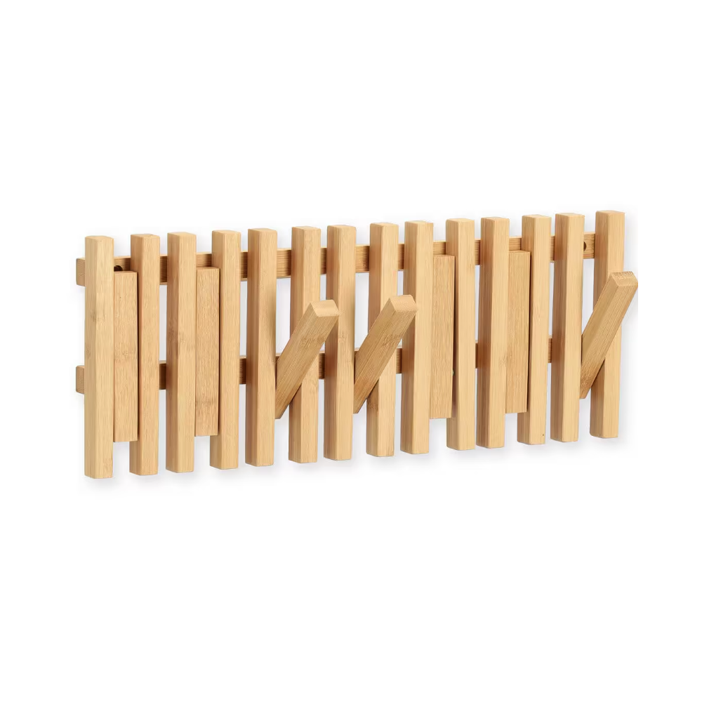 Cuier bambus Hawai, 7 carlige, 41.5 x 3.5 x 16 cm