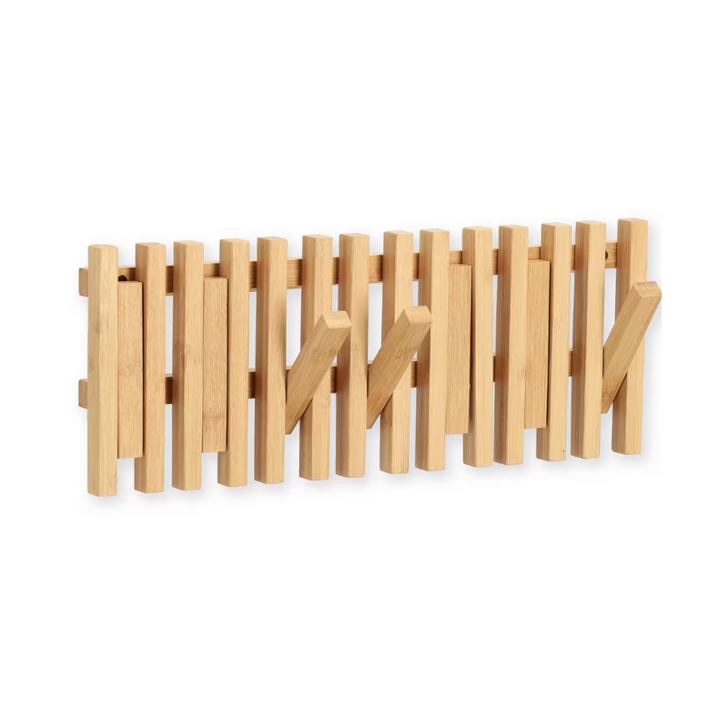 Cuier bambus Hawai, 7 carlige, 41.5 x 3.5 x 16 cm