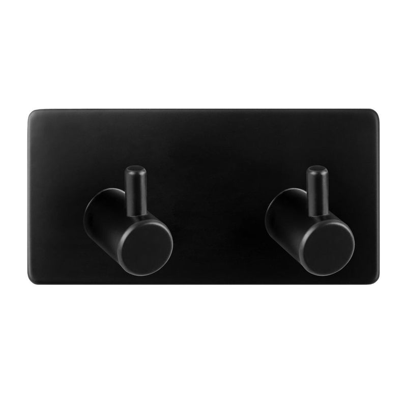 Cuier dublu AWD Artoleo, metal, negru, autoadeziv 3 M, 9 x 4,5 x 2 cm