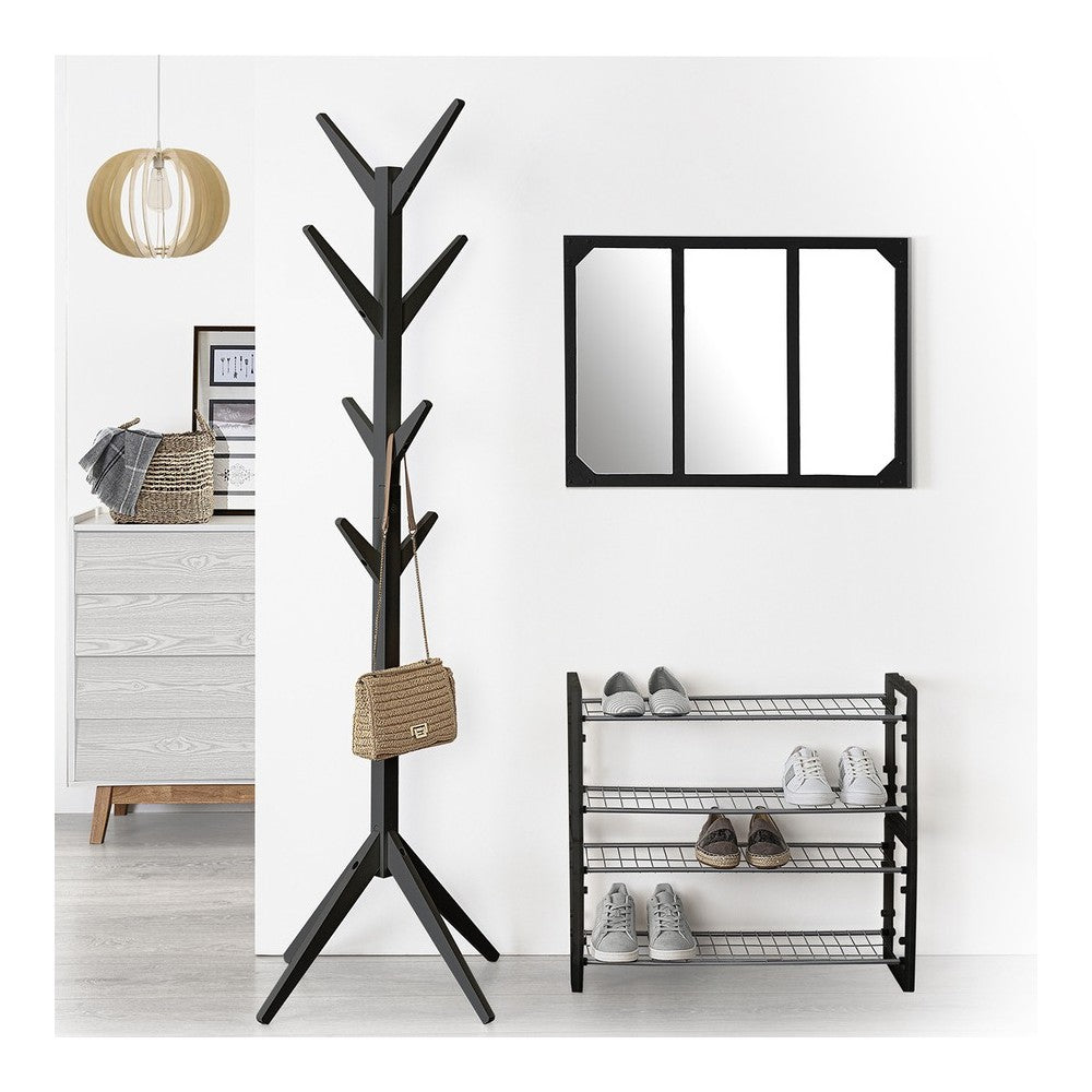 Cuier haine Haga, lemn, negru, 62 x 62 x H173 cm