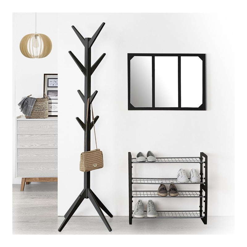 Cuier haine Haga, lemn, negru, 62 x 62 x H173 cm